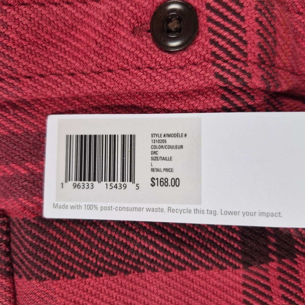 Outerknown Blanket Shirt Men's Large Red Plaid Organic Cotton Button Up NWT - Picture 9 of 9